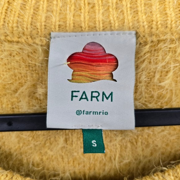 Farm Rio Size Small Yellow Eyelash Knit Toucan Oversized Sweater - Picture 2 of 9